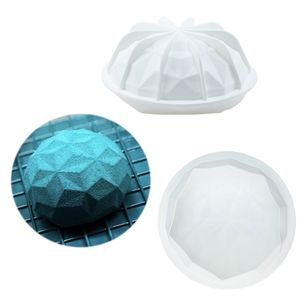 Novo jantar Diamante Dome Molde redondo Silicone Bolo Molde de Silicone Forno Seguro Mousse de Chocolate Sobremesa Pan 564 v2