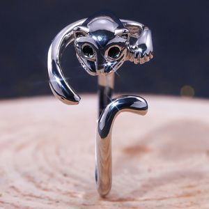 Cute Cat Open Ring Women Animal Zircon Finger Rings for Gift Party Fashion Jewelry Accessories