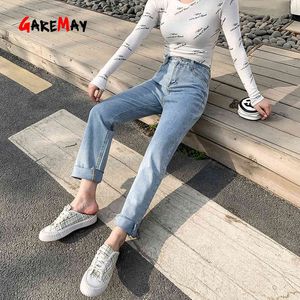 Vintage High Waist Tassel Jeans Plus Storlek Straight Leg Streetwear Spring Boyfriend Ankle Women Pants 210428