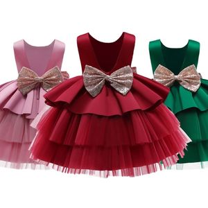 Tjejs klänningar Toddler Baby Girls Dress for Christmas Evening Party Vestidos Infant Clothes Borns Födelsedag Prom