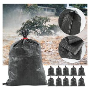 Storage Bags 10pcs Sandbags Garbage Bag Pp Uv Protection Flood Water Barrier Black Woven Portable Foldable Anti Ageing For Flooding