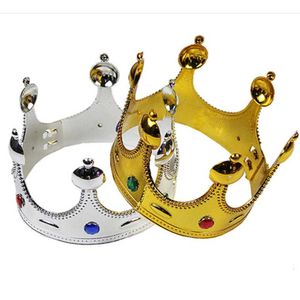 Cosplay King Queen Crown Party Hats Opona Prince Princess Crowns Przyjęcie urodzinowe kapelusz złoty srebrny 2 kolory z torbami opp