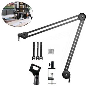 Mikrofonbomarm Stativ Heavy Duty Cantilever Bracket Tripod Justerbar Suspension Scissor Spring Inbyggd Mic Stand for Live