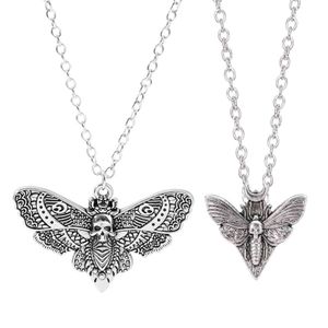 Punk Dead Moth Antiquity Mini Insect Pendant Necklace Vintage Strange Collar Chain for Women's Chic Jewelry Gift