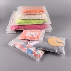 100pcs/lot Plastic Storage Bag Frosted Travel Make Up Bags Portable Zipper Cloth Jewelry Organizer Pouch Reusable Packaging