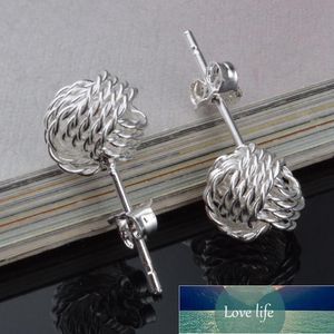 Versilberte Ohrringe, geometrisch geflochtene Twist-Ohrstecker für Frauen, Ohrringe, Schmuck, Ohrringe, goldfarbene Ohrringe, Kolczyki-Geschenk, Fabrikpreis, Expertendesign, Qualität