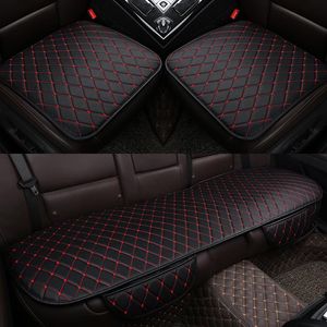 Car Seat Covers 3PCS Automobiles Protection Cushion Full Set PU Leather Universal Auto Interior Accessories Mat Pad