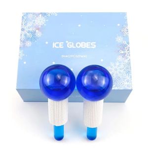 2 PCS Facial Globes for Massage Tool Face Roller Cold Skin Massagers No Glitter Ice Globe Balls Water Wave Reduce Puffiness Anti Wrinkles Beauty