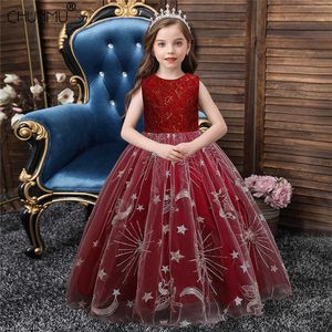 Roupa de Natal Princesa Flower Tutu Vestido Crianças Menina Vestido para Casamento Adolescente Party Prom Vestidos Q0716