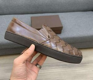 ブランド名メンズ編まれた靴の運転Gommino Loafers Dress genuine革歩く滑り止めスリップシューズサイズ38-45