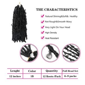 Crochet Hair Synthetic 12 Inch Pre-looped Bob Distressed Faux Locs Braiding Hari Extensions For Women