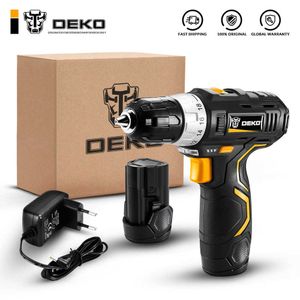 GCD12DU3 12-Volt Max Lithium-ion Bateria 32n.M 2-Velocidade Elétrica Elétrica Drill sem fio Mini chave de fenda Wireless Power Driver 210719