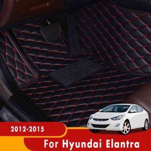 Para Hyundai Elantra 2015 2014 2013 2012 Mats de piso de carro Carpets Automóvel peças de interiores estilizando automóveis tapetes de tapete personalizados H220415