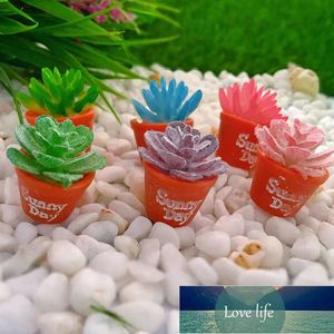 Wreaths Miniature Fairy Garden Ornament Mini Tree Potted For 1:12 Dollhouse Cactus Succulents Green Plant In Pot Simulation