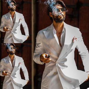 Abiti da uomo da spiaggia estivi Smoking da uomo slim fit da lavoro Pantaloni su misura Abiti da cerimonia per feste di ballo (giacca + pantaloni)