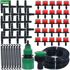 5M-30M Kit sistema di irrigazione automatico per irrigazione a goccia da giardino 5M-30M Tubo da 4/7 '' Ugello regolabile Mistering Gocciolatore Serre 210610