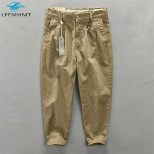 Men Autumn Fashion Solid Color Korean Style Harem Pants Male Harajuku Casual Loose Mid Waist Wild Slim Fit Cotton Pencil Trouser 211201