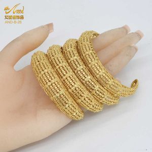 Aniid Bangle Set Bracelets Gold Plated Jewelry for Women India Cuff Luxury Wholesale Designer Copper Arabic Accessories Egyptian Q0717