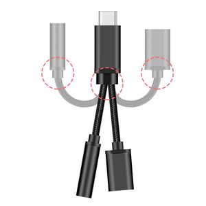 3-in-1 hochwertiger USB-C-Typ-C-zu-3,5-mm-Audio-Aux-Kopfhöreranschluss-Kabeladapter, heiß im Angebot