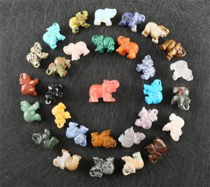 Wholesale Party Favor Carved Healing Crystals Gemstones Pocket Statues Elephant Statue Figurine Collectible Decor 1.5 inches for Gifts KD1