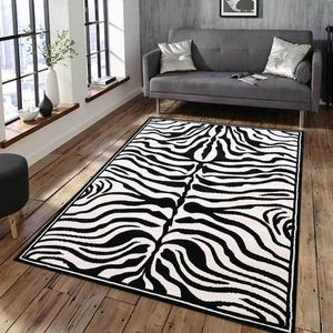 Carpets Zebra Rug Black White Animal Skins Print Living Room Mat Bedside Carpet Modern Home Decoration Bedroom Sofa Anti-Slip