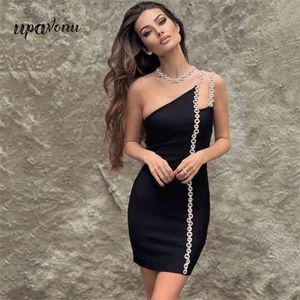 무료 여름 여성 검은 bodycon 붕대 드레스 섹시한 불규칙한 1 연예인 클럽 파티 드레스 210524