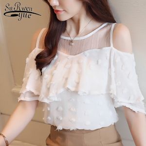 Summer O Collar Chiffon Blouse Women Tops and Clothing Off Shoulder Blusas 2991 50 210521