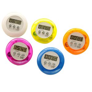 Round Electronic Timers Plastics Countdown Timer Desktop Digital Timers Kitchen Cooking Reminder with Magnet Bracket Hanging Hole Alarm Clock ZL0049