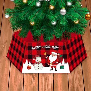 Wholesale shopping for home decor for sale - Group buy Christmas Decorations Merry Tree Skirt Red Plaid Surrounding Border Xmas Bottom Decor For Home Shopping Mall Yard Navidad Year