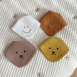 Boys Girls Burp Cloths Cotton Gauze Baby Bib Toddler Infants Bear Saliva Towel 8 Styles Triangle Towels M3404