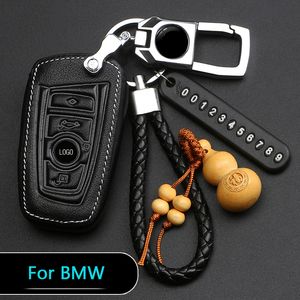 Metall Keychain Key Case für BMW1 3 5Series 320LI 525li X1x3x5x6 Lederabdeckungssätze mit Tastenringen Autoteile Schutzabdeckungen