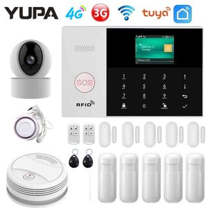 Tuya 4G WiFi GSM GPRS Wireless 433MHz Assaltante Smart-Life App Control Home Security Alarm Kit com SENSOR SIREN
