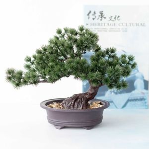 Plantas Artificiais de Alta Qualidade Green Bonsai Tree Simulação Pine Agulhas Cypress Plantas Jardim / Secretária / Casa Decorações de sala de estar 210624