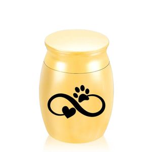 Alüminyum Alaşımlı Kremasyon Urns, Paws Ashes Keepsake, Evcil Hayvanlar Anıtı Mini Kavanozdan Geçen Aileyi Hatırladı