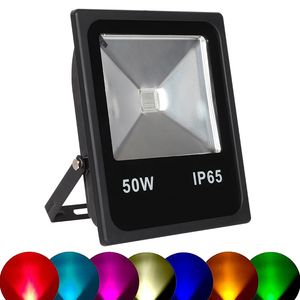 LED Slim RGB Floodlight med IR Fjärrkontroll AC85 V W IP65 Vattentät för trädgårdslandskap Crestech