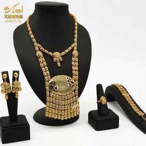 ANIID Big Necklace Set Dubai Jewelry Habesha African Set Dubai 24KGold For Woman 2020 Party Bridal Wedding Gold Plated Ethiopian H1022