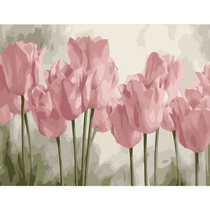Tulpen DIY Coloring Paint By Number Tools Bild Schöne Malerei Zahlen Überraschung Geschenk Kunstbedarf Dropship Gemälde
