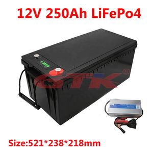 Pacco batteria ricaricabile Gtk 12.8V 12V 250ah lifepo4 con BMS per accumulo Sistema di energia solare RV EV lampione solare Camping car