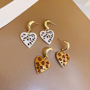 Dangle & Chandelier Statement Heart Leopard Earrings For Women Personality New Trendy Jewelry Winter Fashion pendientes