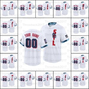 Custom 2021 All Star Game White Coolbase Baseball Authentic Jersey Double Stitched Broderi Män Kvinnor Ungdom
