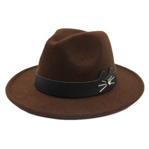 革の帯のウールの帽子の帽子のウールの帽子のウールの帽子革の帽子の帽子帽子56 cm幅の帽子