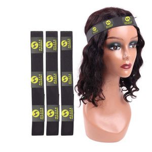 Custom Logo Wig Elastic Band With Magic Tape Headband Edge Laying Scarf Wraps For Fixed Lace Wigs