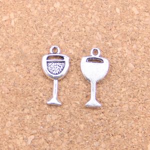 156pcs Antique Silver Bronze Plated wine glass Charms Pendant DIY Necklace Bracelet Bangle Findings 20*9mm