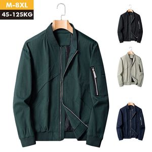 Spring Men 's Zipper Bomber Jacket Autumn harajuku Streetwear Fit Pilot Coat Men Clothing Male Hip Hop Slim Plus Size 8XL 211013