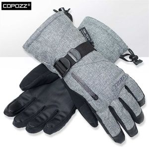 Colozzz Unisex Ski luvas -30 graus de snowboard mittens touchscreen motor de snowmobile impermeável neve térmica 220106