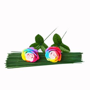 Цветочные заглушки стебли бумаги / пластиковая зеленая цветочная лента железная проволока искусственный цветок заглушки стеблей ремесло декор мыло цветок стебель
