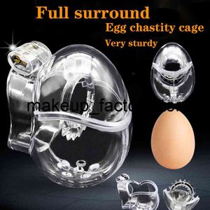 Massage 2022 New Design Male Egg-Type Fully Restraint Chastity Device Bondage Belt Cock Cage Sex Toy Sissy Spikes Penis Ring