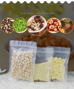 Matte Frosted Zipper Food Bags Flat Bottom Pouch Bag Resealable Snack Food Tea Packing