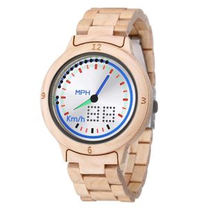 Digital Electronic Mężczyźni Kobiety Zegarki Bransoletka Drewna Sporty Człowiek Zegar Luxury Reloj Hombre Bamboo Drewniane zegarek Męskie