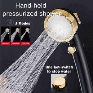 Upgrade 3 Modes Shower Head High Pressure Handheld Adjustable Water Saving ShowerHead Pressurized Spray Nozzle Bathroom Supplies H1209